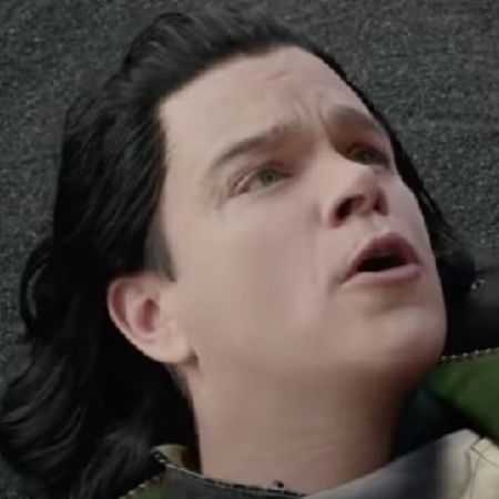 Matt Damon is dressed as Loki lying on the ground.